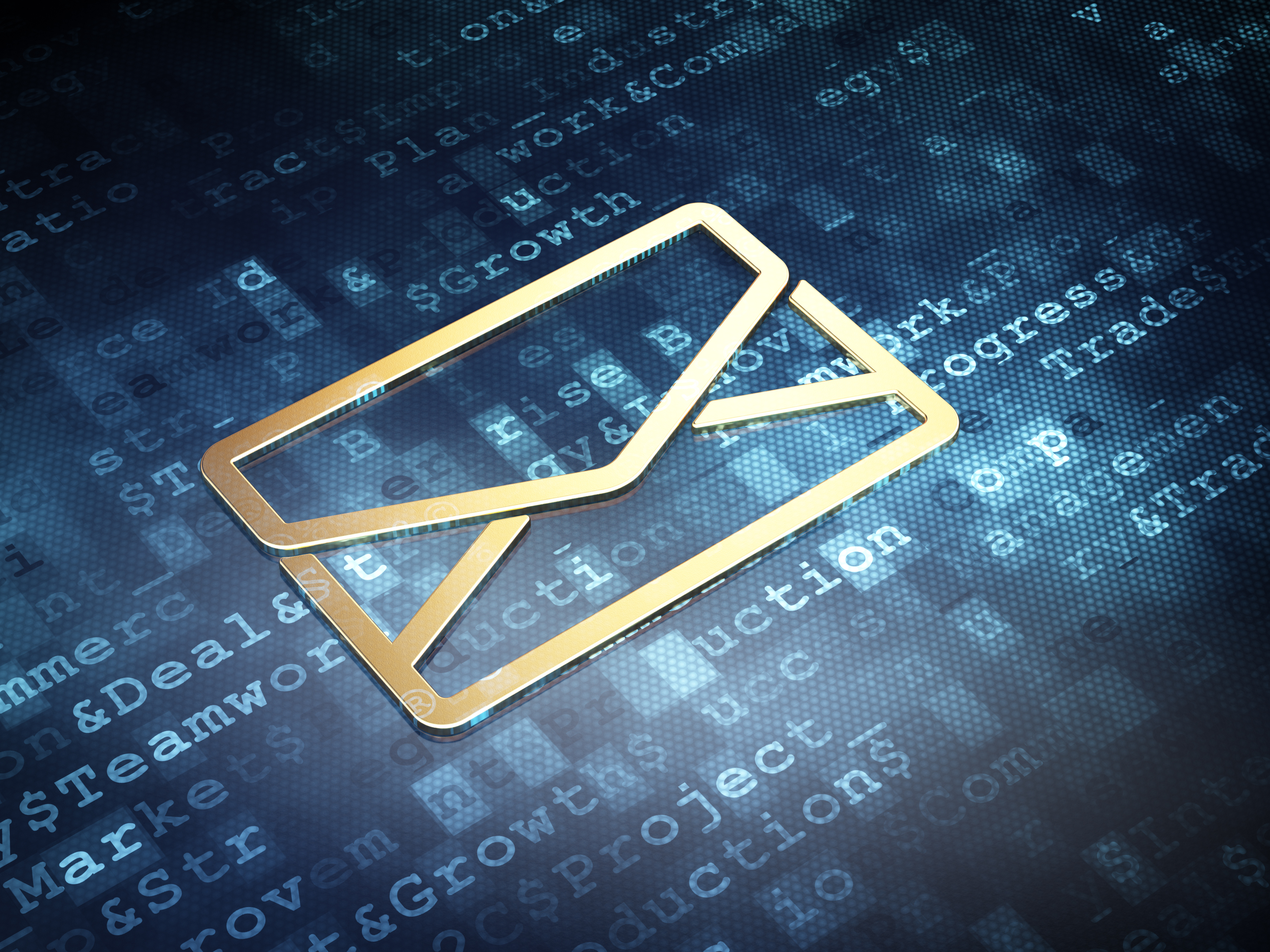Business concept: Golden Email on digital background
