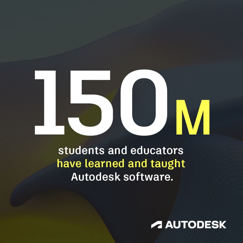 Autodesk reaches 150 million students and educators worldwide, advancing its role in preparing the next generation for the future of work